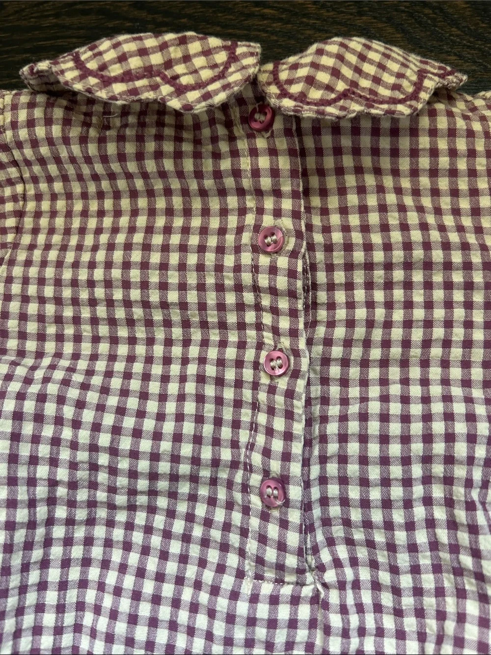 Zara Purple and Cream Gingham Baby Shirt